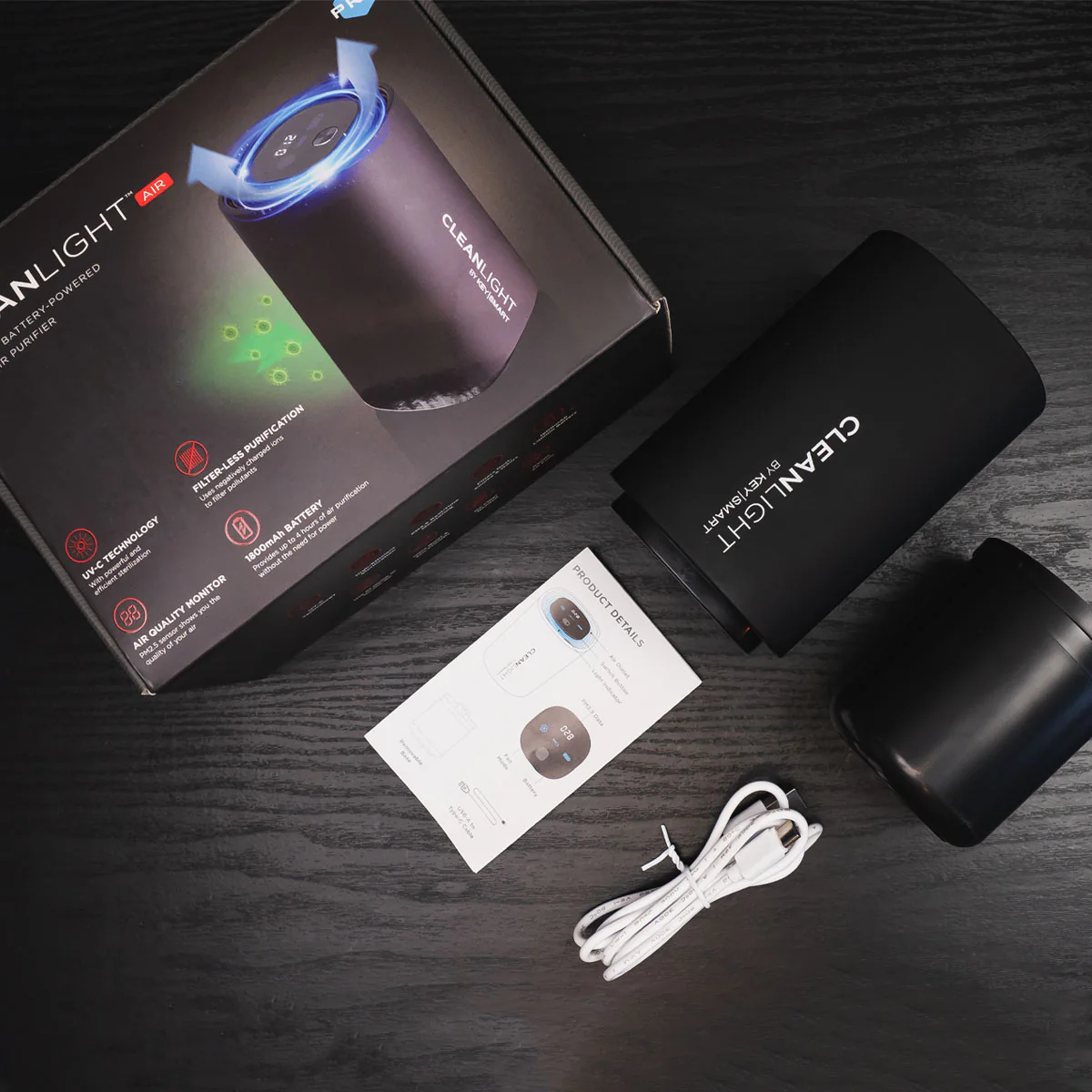 CleanLight Air Pro | UV-C Light Kills 99.99% of Airborne Germs | 160 SQ FT Area - Image 5