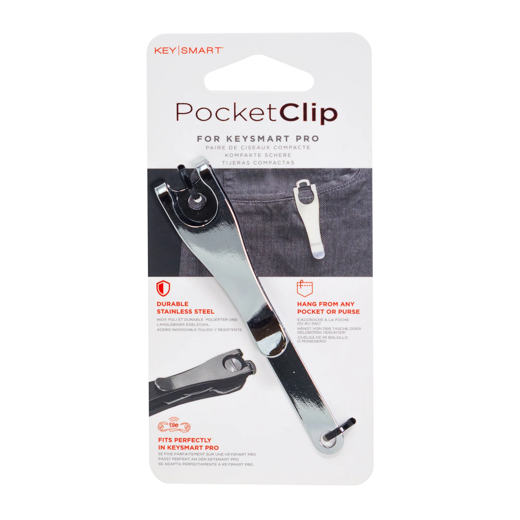 Deep Carry Pocket Clip | Keep Your KeySmart in Place | Stainless Steel - Image 11