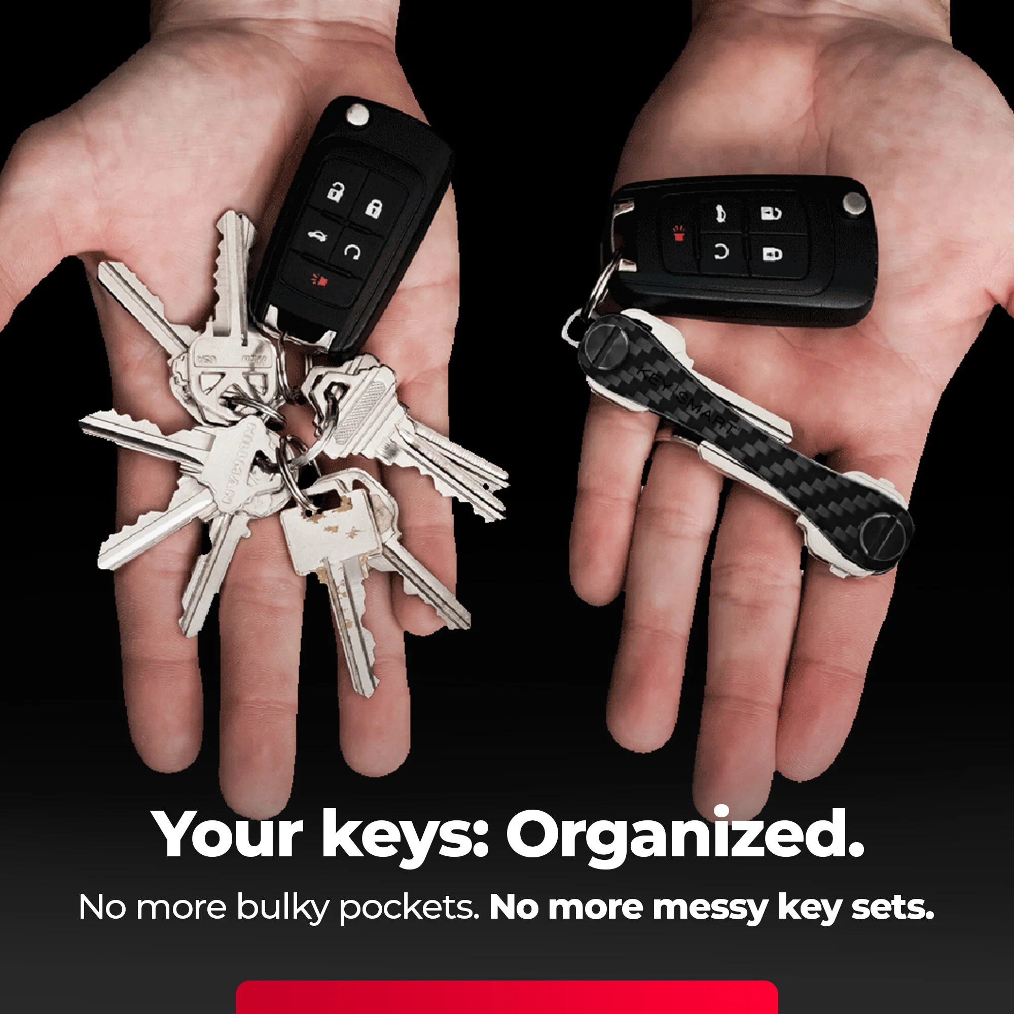 KeySmart Classic Carbon Fiber 3k | Original Compact Key Organizer | Holds Up To 14 Keys - Image 3