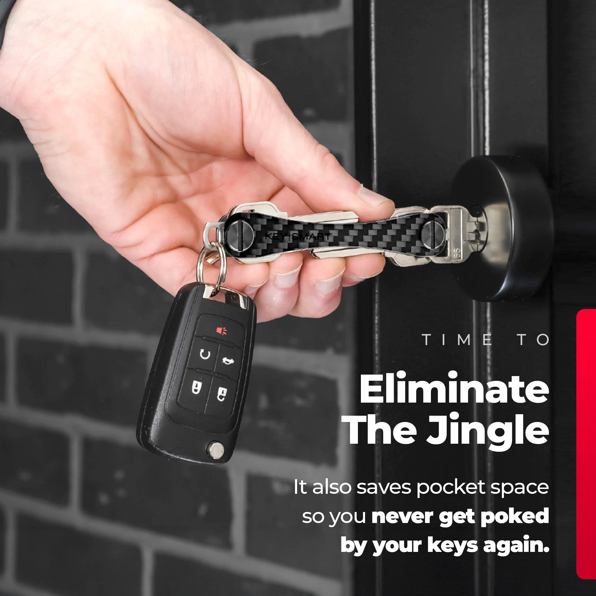 KeySmart Classic Carbon Fiber 3k | Original Compact Key Organizer | Holds Up To 14 Keys - Image 4